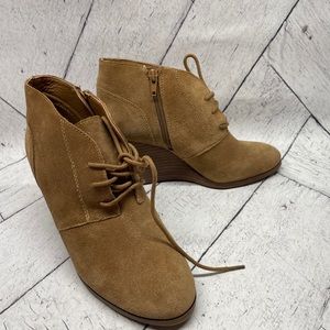 Lucky Brand Tan Wedge Bootie